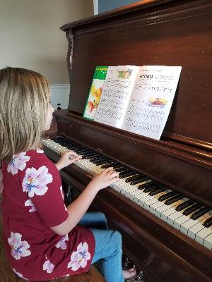 Student at piano